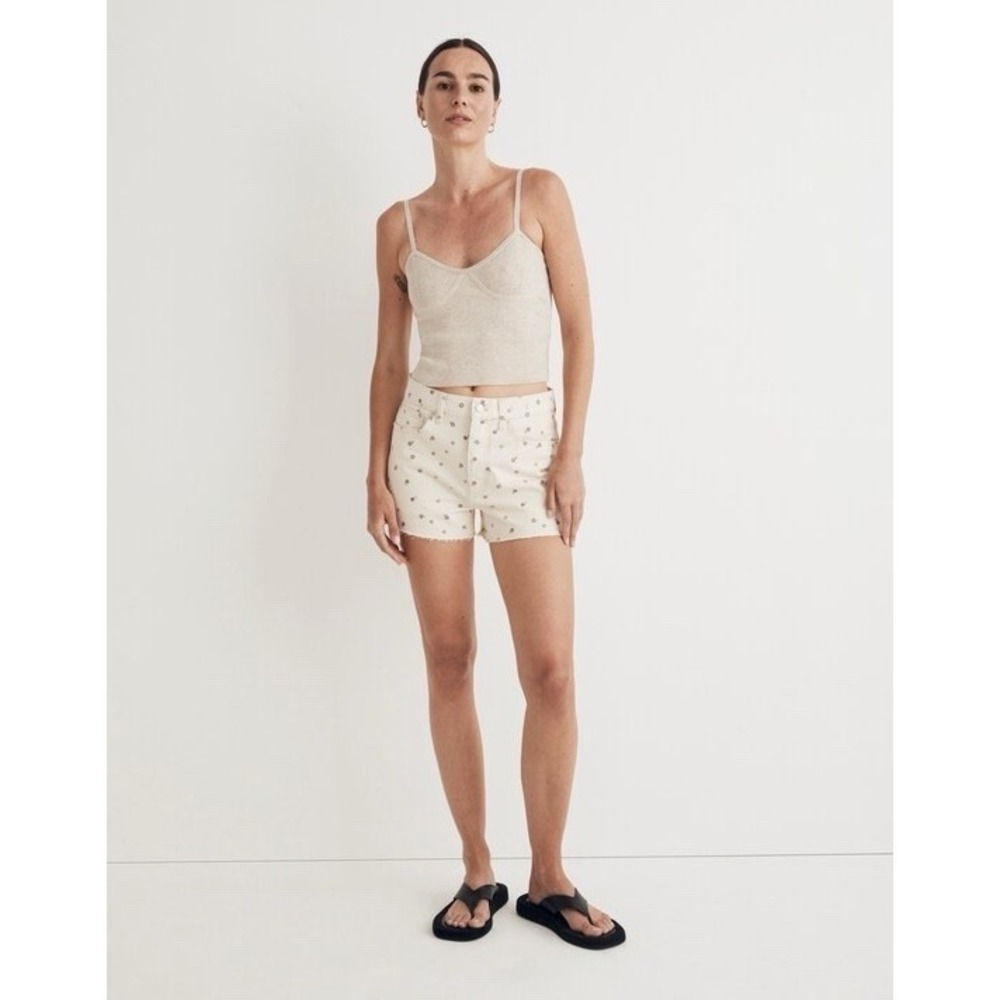 MADEWELL The Dadjean Short in Daisy Drizzle Size 30 Frayed Cream Floral